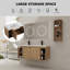 Meuble-lavabo mural 48 po avec double lavabo et support de rangement, portes à fermeture douce, armoire de rangement 00612IMO-07348IMOX (KD-Packing)