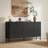 Wide Fluted Sideboard Buffet Cabinet with Adjustable Shelves, Modern Storage Credenzas for Dining Room and Living Room-2107039150