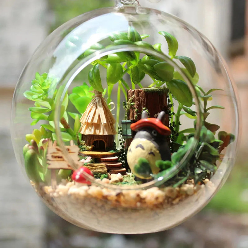Ensemble de boîte de chambre miniature Wizardi - Ensemble de maison de poupée Totoro's Forest Cottage