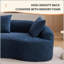 Canapé 4 places bleu avec tissu chenille grain de bois, 30D, éponge double 60 duretés, 4 coussins pour le salon, canapé-lit modulaire pour meubles de maison