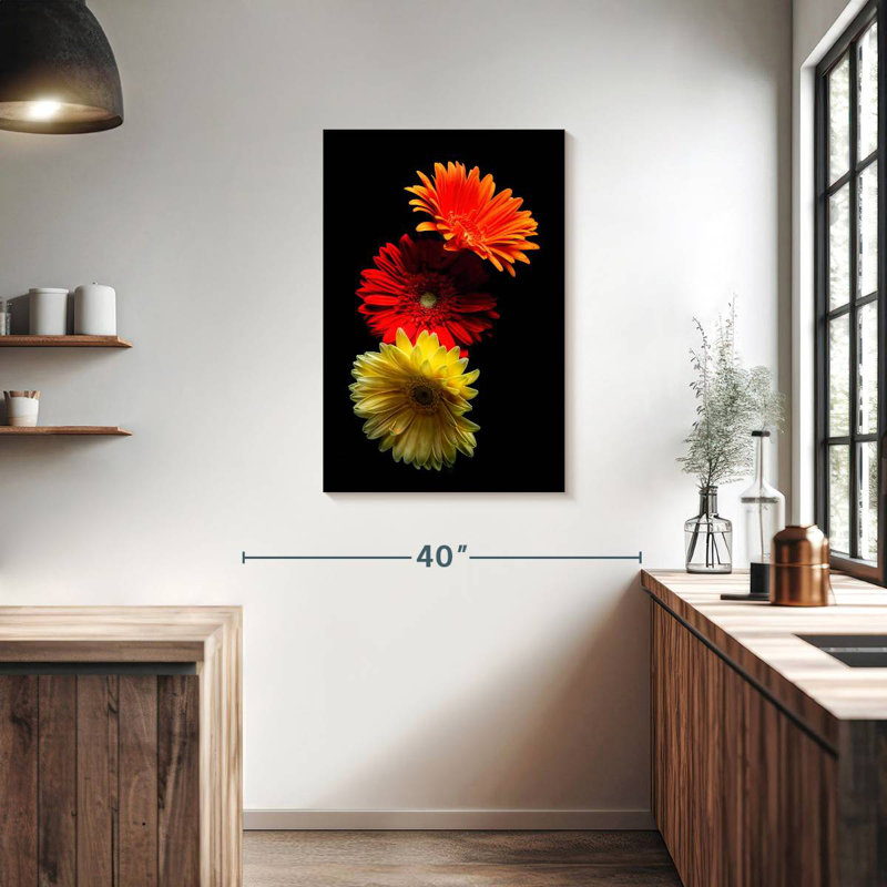 Harnek Three Luminuous Daises, 36" H x 24" W