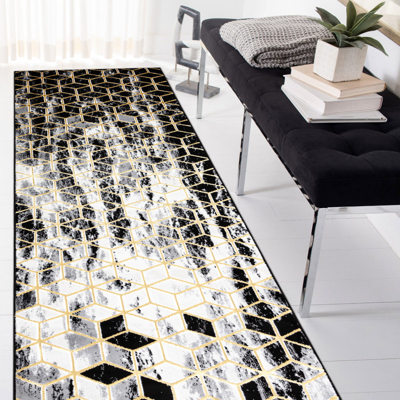 Runner Luitpold Geometrisch Machine Tufted Area Rug, Runner 80 x 200cm