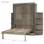 Grand lit escamotable rotatif avec bureau convertible, 2 tablettes latérales à 3 niveaux-259806954