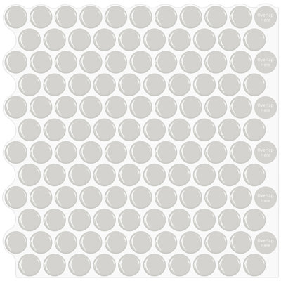 Peel And Stick Penny Tile 12'' W x 12'' L Vinyl Peel and Stick Mosaic Tile