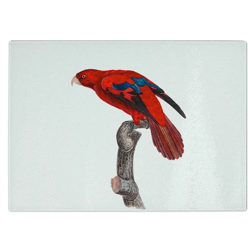 Tempered Glass Lory by F. Levaillant Chopping Board, 39 cm W x 28.5 cm L