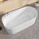 63 in. x 31.5 in. Freestanding Solid Surface Soaking Bathtub Matte White Stand Alone Tub with Drain