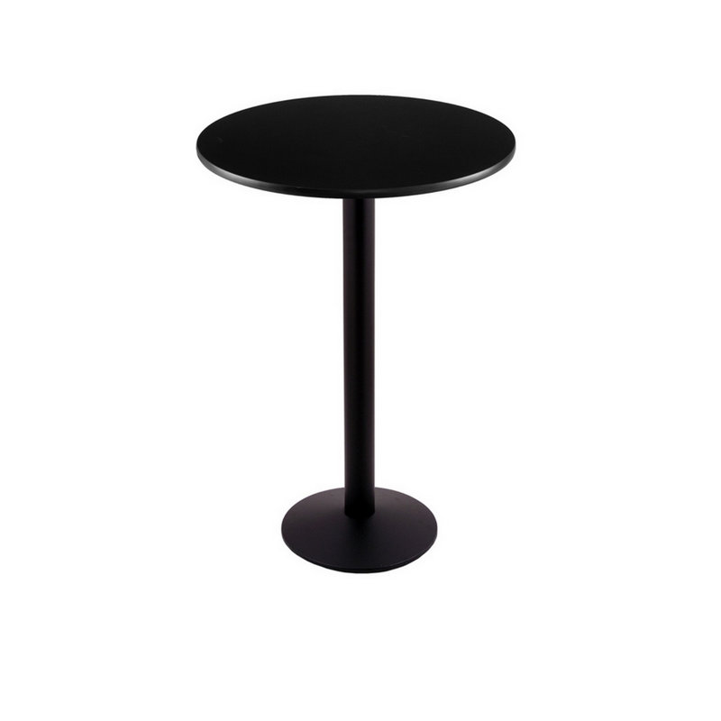 Pedestal Table, 30" W x 30" L, Black, Bar Height (42” Height)