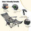 Chaise longue de camping inclinable réglable avec repose-pieds amovible-108791167