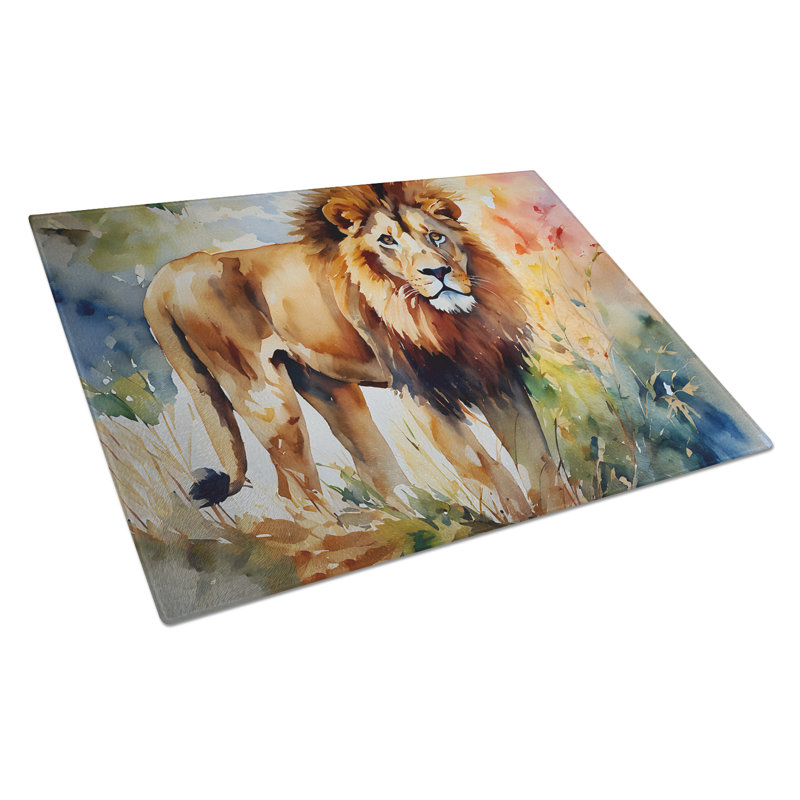 Lion Glass Cutting Board Large