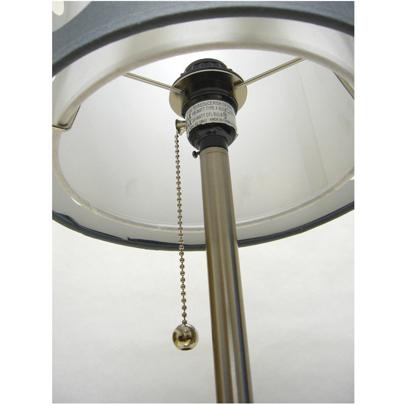 62-inch gray/white retro floor lamp