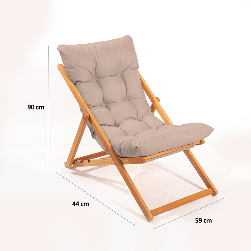 Phillippi Folding Deck Chair, Beige