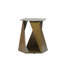 Table de salle à manger ronde 53 po en pierre frittée avec base en métal bronze-602026573