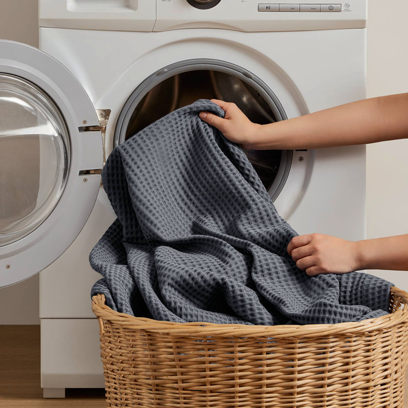 1PC King Cotton Blanket, Dark Gray, King