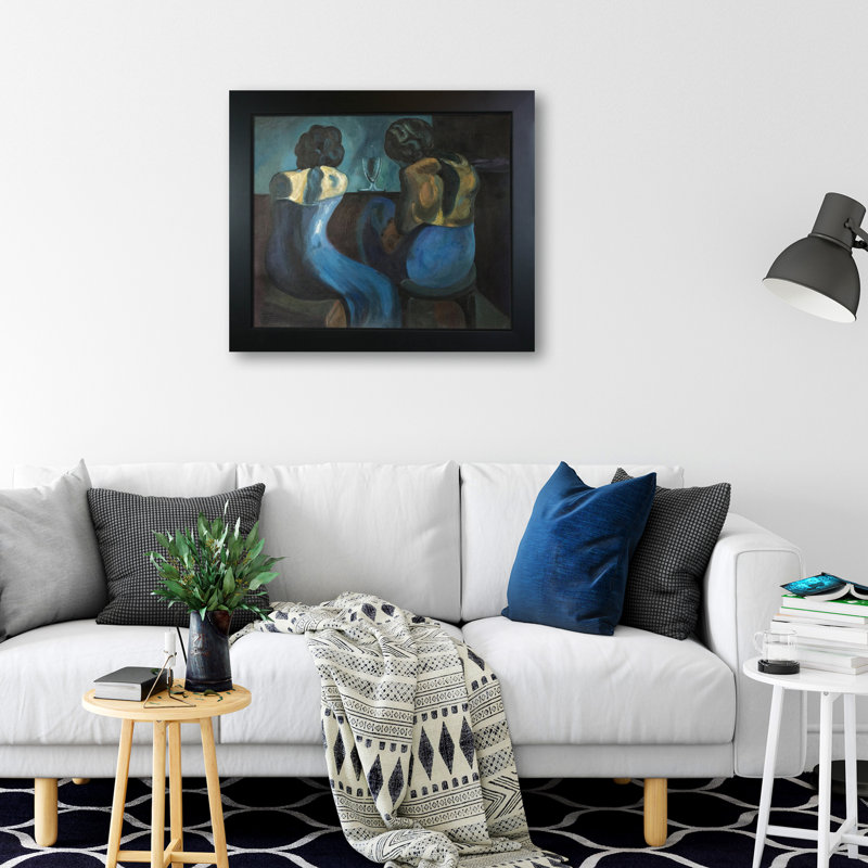 " Prostitutes At A Bar " by Pablo Picasso Painting Print, New Age Wood, 24.75" H x 28.75" W x 2" D