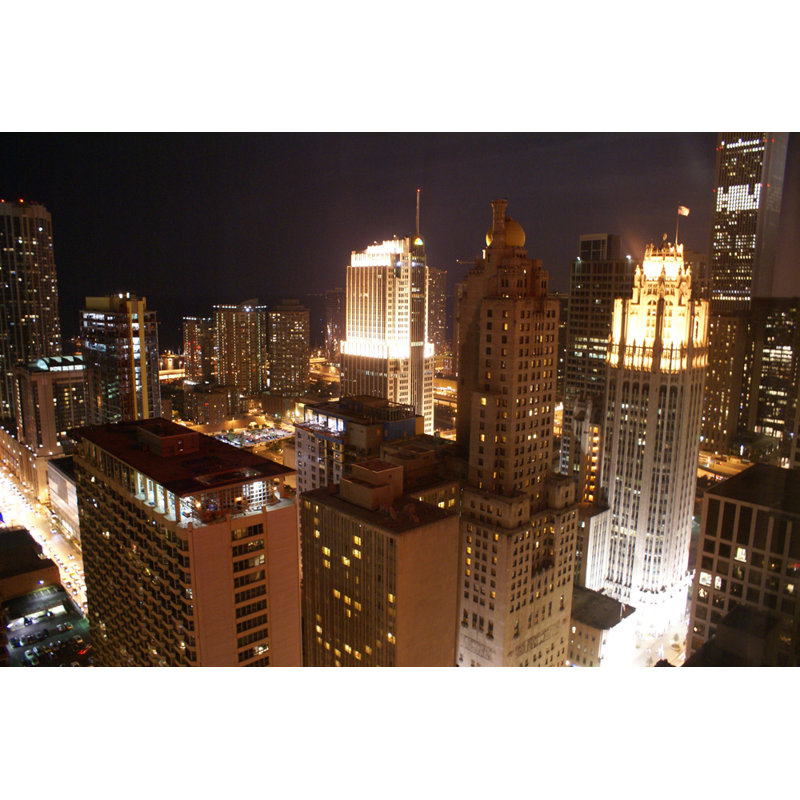 Chicago Rooftops at Night, H 12 po x l 18 po