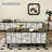 47.24" Black Solid Wood Rectangular Coffee Table