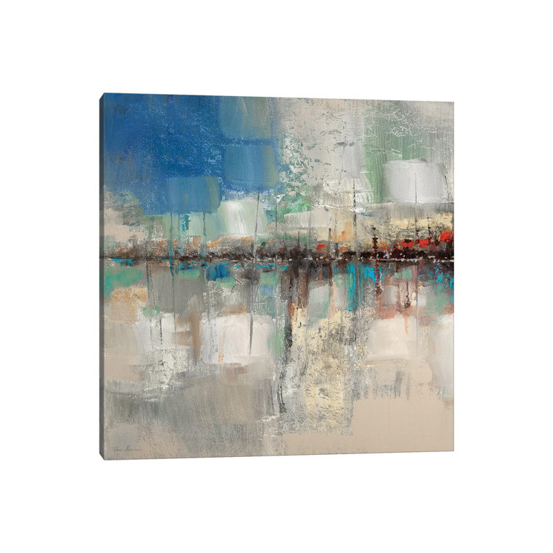 Shoreline Reflection I par Ruane Manning - reproduction d'art, H 18 po x l 18 po x 1,5 po, Aucun mat, Toile tendue