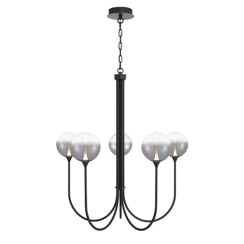 Iissa 5L 34" Chandelier, Black Smoke