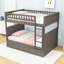 Lit double superposé au-dessus d'un lit double avec lit gigogne simple et échelle-1129218192
