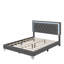 3-Pieces Bedroom Sets,Queen Upholstered Platform Bed With LED Lights And 2 Nightstands