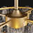 20.5'' Gold Fandelier Crystal Caged Ceiling Fans with Light Kit & Remote Control