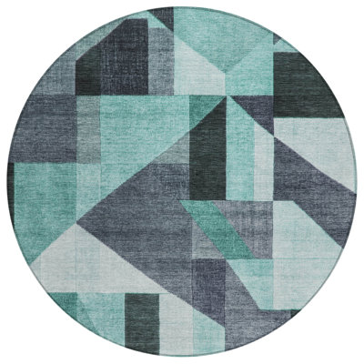 Machine Washable Indoor/Outdoor Jadiel ACN2365 Geometric Rug