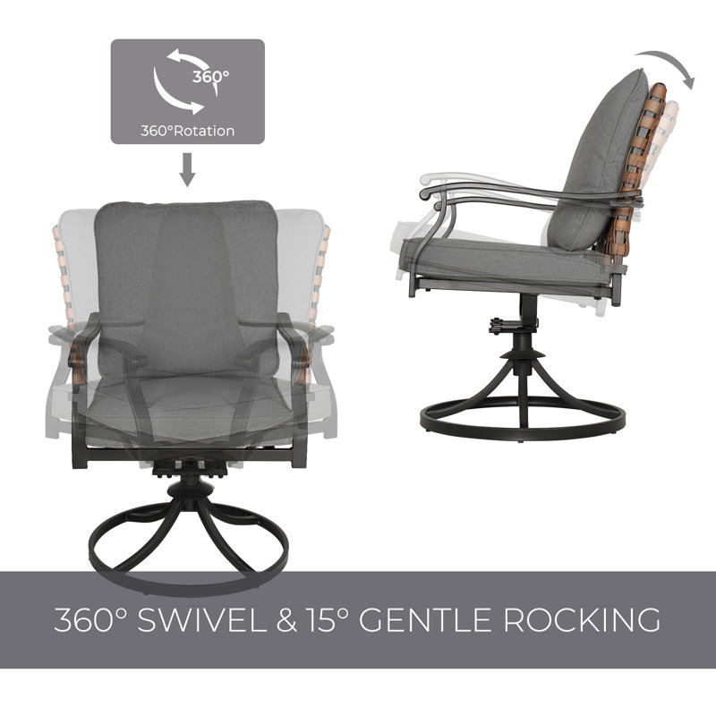 Tansi 4 - Person Swivel & Rocking Chairs Outdoor Dining Set