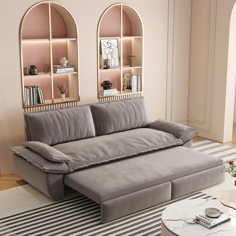 3-in-1 Convertible Sleeper Sofa, Gray