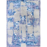 Overdyed One-of-a-Kind Rectangle 9'3" X 12'2" Hand Knotted Area Rug