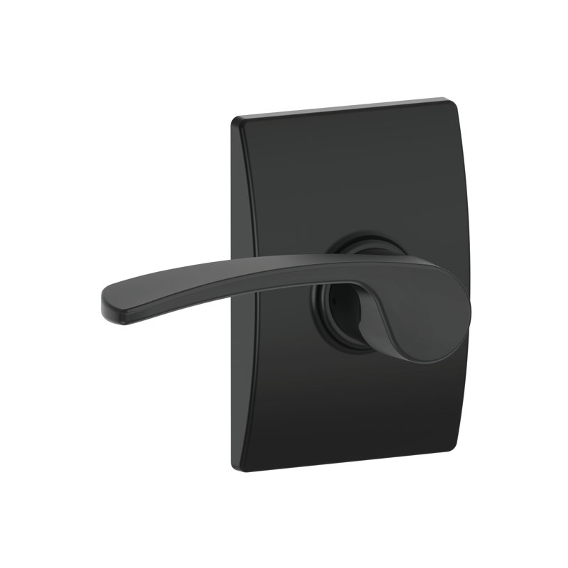 Century Merano Passage Door Lever, Matte Black