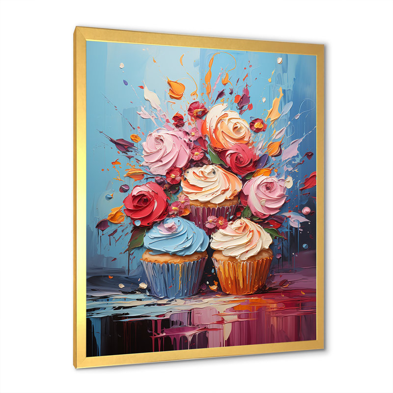 «Bursting Balloon Banter Abstract Popart», reproduction d'art sur toile_105717, H 32 po x l 16 po x P 1 po, Cadre doré simple