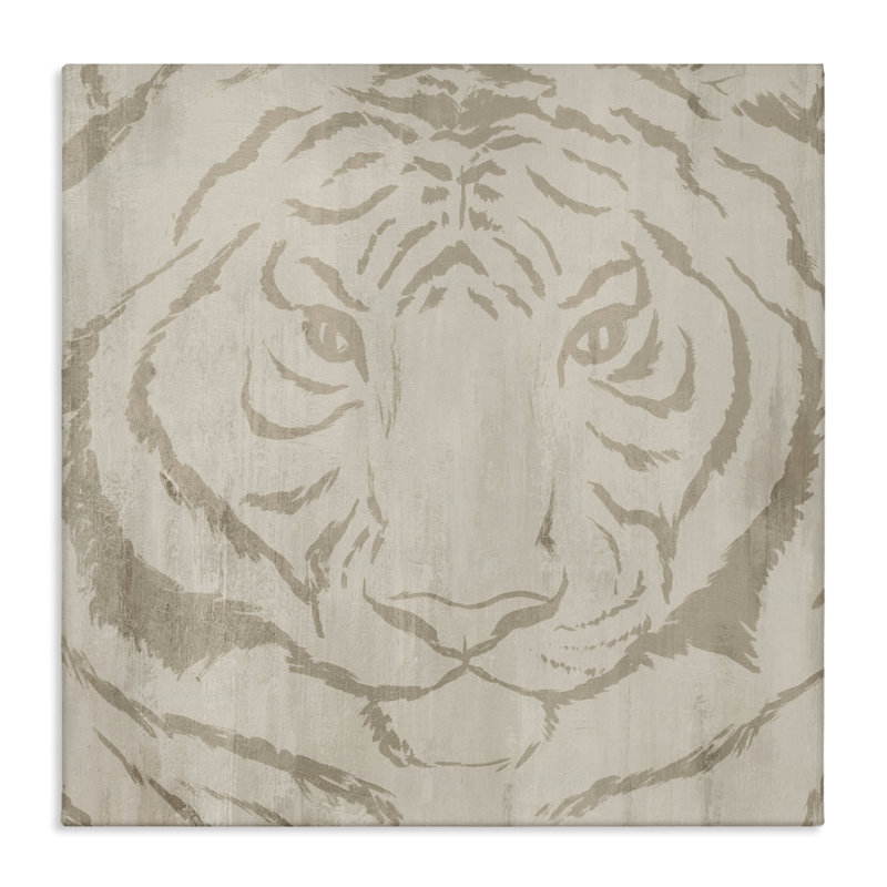 Neutre tigre majestueux, design par Hannah Dawson, H 17 po x l 17 po