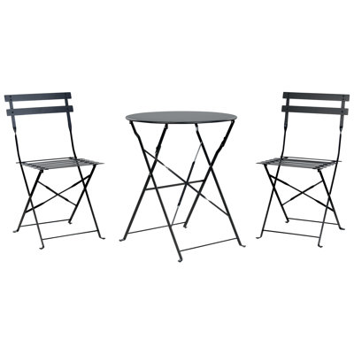 Bistro Set Metal Sea Blue Quetzy