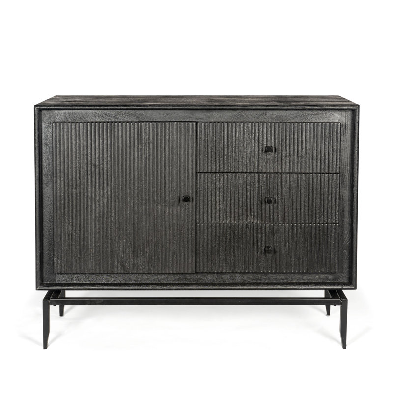 Solid Wood Accent Cabinet, Black