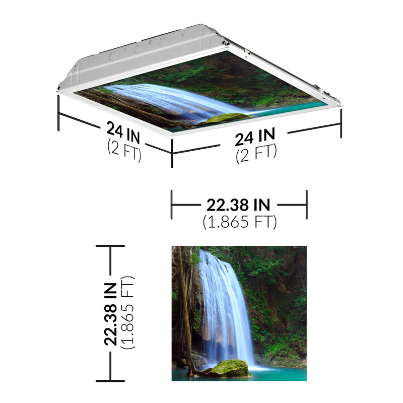 Waterfall Square Fixture Component Ceiling Light