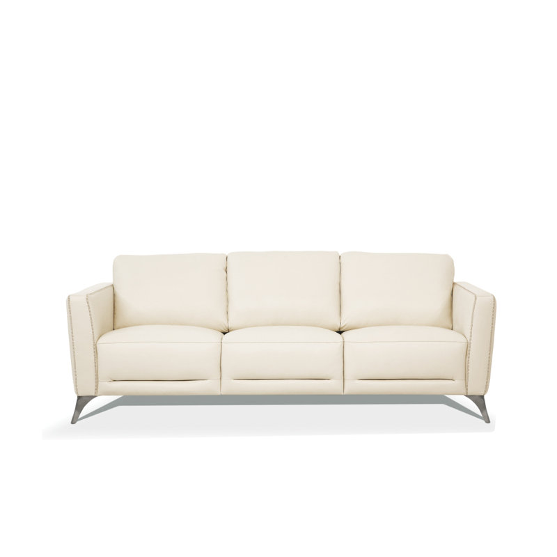 Malaga Cream Top Grain Leather Sofa (Assembled)