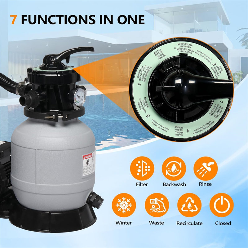 Sand Pool Filter Tank with Pool Pump