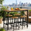 Table de cuisine de style industriel 5 pièces, plateau brun rustique, structure en métal noir, table de cuisine à assembler et 4 chaises avec charme, peu encombrante, assemblage, construction, requis