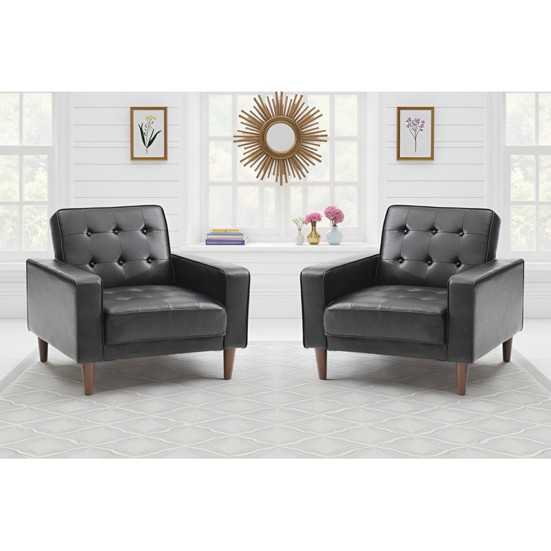 Ensemble de 2 chaises Botkyrka, Cuir véritable noir