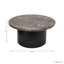 Table basse ronde minimaliste en pierre et métal pour salon - Petite table moderne au style luxueux pour un coin détente - 76 cm, noire