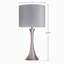 Lampe de table contemporaine en métal 24 "en nickel brossé et abat-jour en lin gris brillant avec fil métallique argenté de Grandview Gallery - ensemble de 2-1359539640