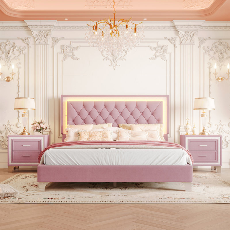 3-Pieces Bedroom Sets, Pink
