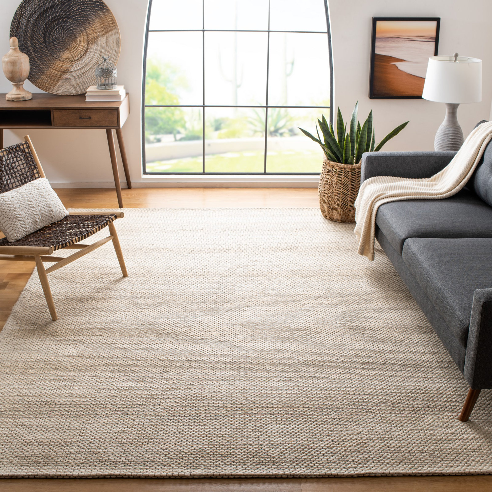 Jared Beige Brown Hand-Loomed Rug, Rectangle 5' x 8'