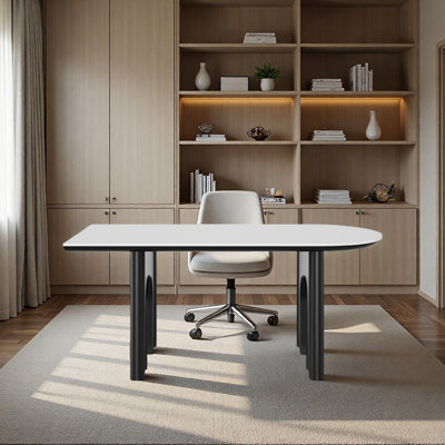 Solid wood granite slab desk,Home study desk