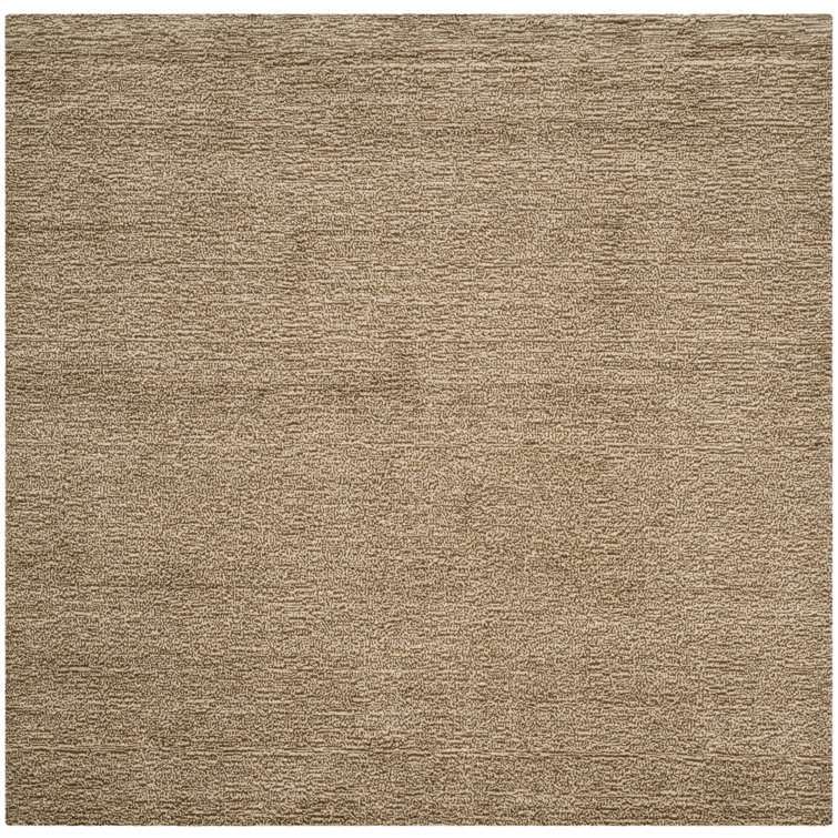 Frann Hand Loomed Wool/Cotton Solid Color Rug in Brown