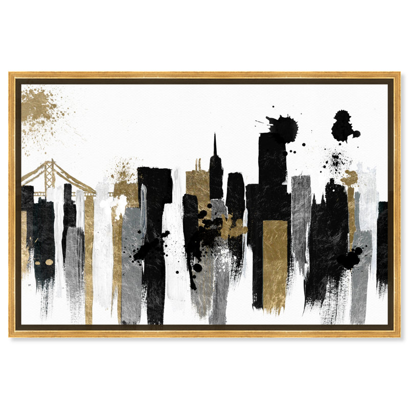 Glamorous " Glamorous San Francisco " by Oliver Gal Painting Print, Gold Framed, 30" H x 45" W