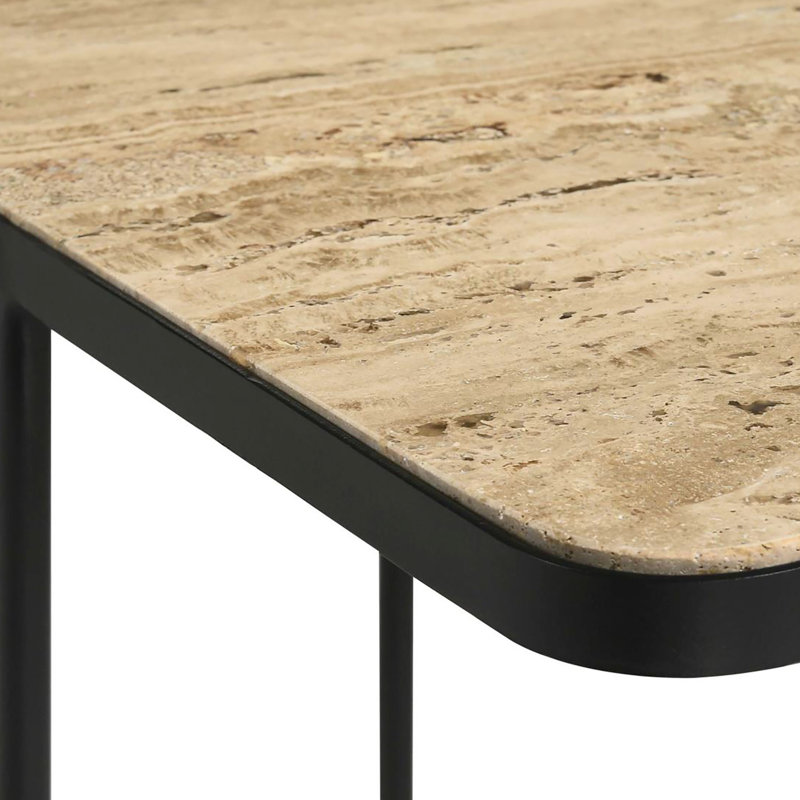 Table d'appoint moderne et noire de forme carrée pour espace de vie