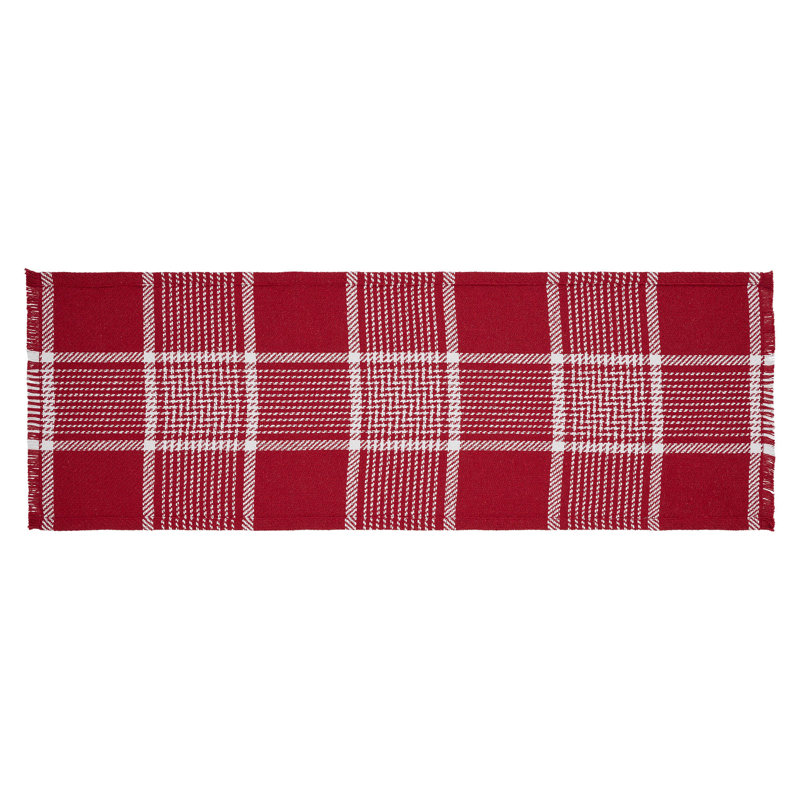 Wilf Rectangle Plaid Cotton Table Runner, 36" x 12"