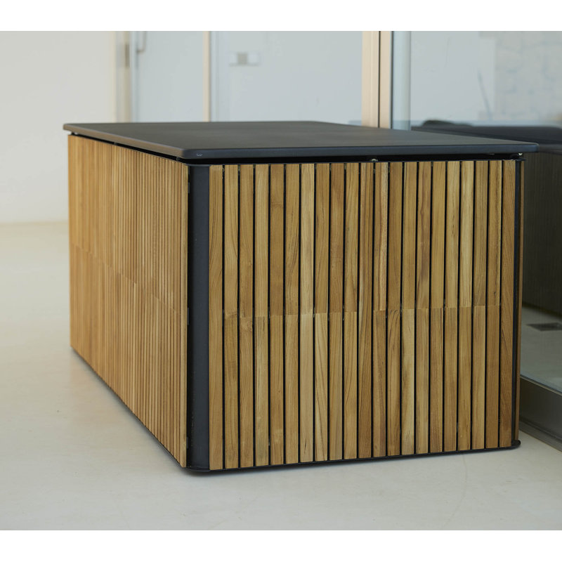 Combine 324.32 Gallon Water Resistant Teak Deck Box in Teak/Lava Gray