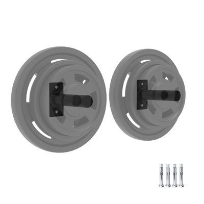 Heavy Duty Wall Mounted Bumper Plate Rack – 2” Plate Holder, Space Saving Home Gym Storage, Max 300 lb